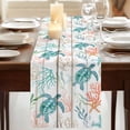 thumbnail image 3 of Table Runners 108 Inches Long Dress Scarves, Teal Red Coastal Farmhouse Coffee/Dining/Kitchen Table Runner for Living Room, Beach Nautical Sea Turtle Coral Starfish Vintage 13x108 Inch, 3 of 9
