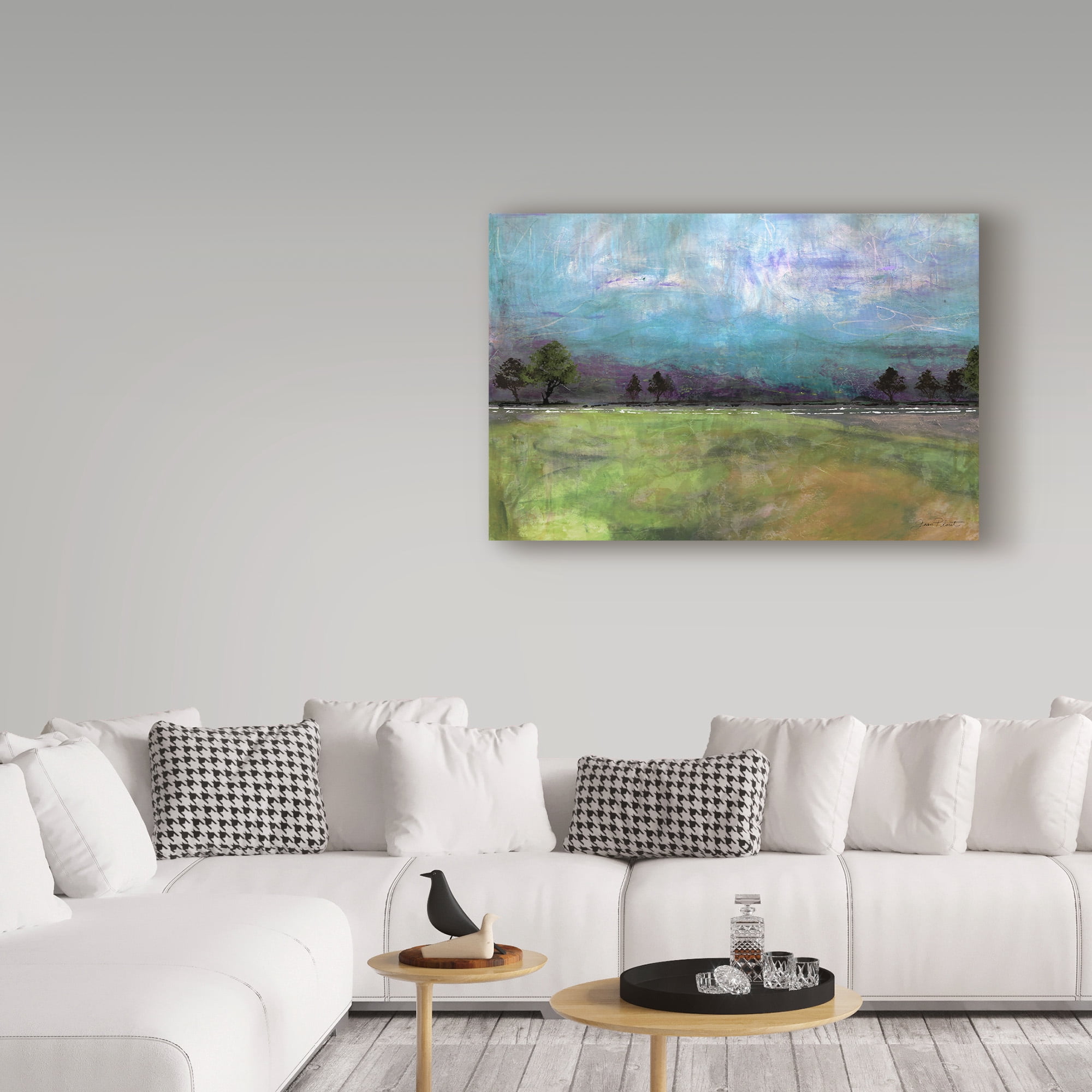 Trademark Fine Art 'Abstract Aqua Sky Landscape' Canvas Art by Jean Plout