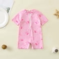 thumbnail image 2 of lnmuld Toddler Baby Girls One Piece Swimsuit UPF 50+ Sun Protection Short Sleeve Zipper Bathing Suit Cherry Bow Print Beach Swimwear Size:0-6 Months, 2 of 9
