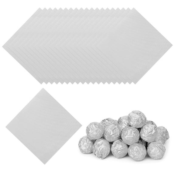 Uxcell Foil Candy Wrappers Chocolate Wrapping Paper for Homemade Caramel DIY Candies Decoration Chocolate Cake Packaging Silver 4x4 Inch