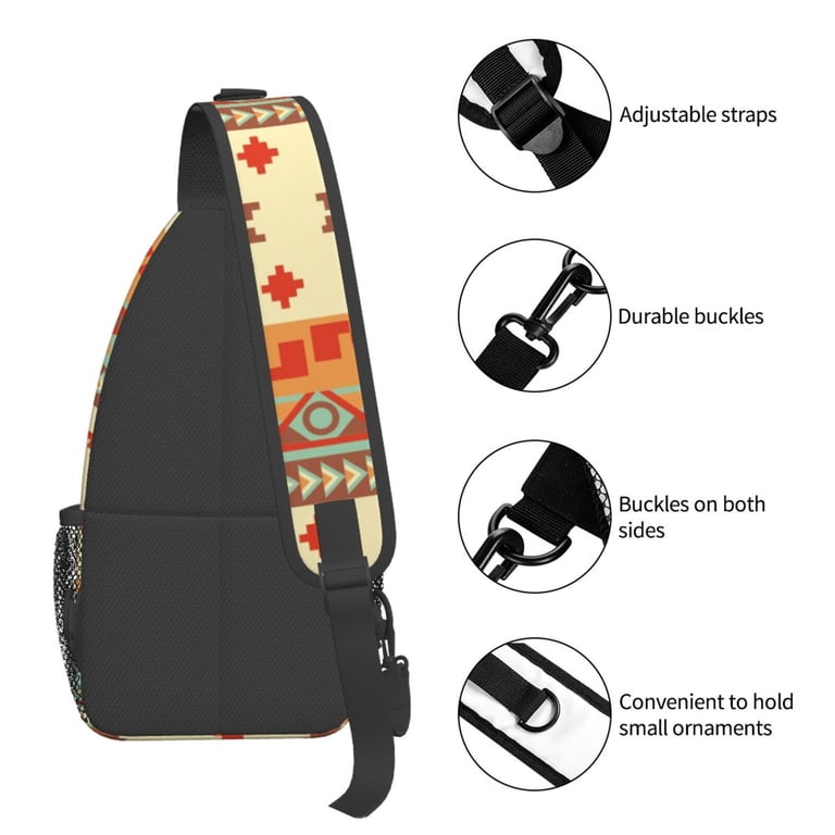 Aztec Pattern Sling Backpack Crossbody Daypack Lightweight Travel Hiking Casual Amazon.com | QISENTIS Tribal Aztec Geometric Pattern Sling  main image 3