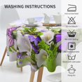 thumbnail image 5 of Spring Floral Tablecloth Round 60 Inch Purple Butterfly Tablecloths Waterproof Polyester Washable Table Cover Flowers Table Cloth for Kitchen Dining Room Indoor Outdoor Picnic Patio Party Decor, 5 of 6