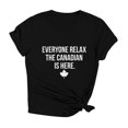 thumbnail image 4 of XIAONU Womens Canada Letter Print T Shirt Short Sleeve Crew Neck Pullover Tee Breathable Humorous Casual Tees, 4 of 4