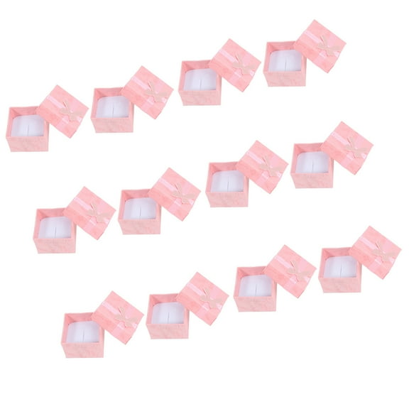 Clispeed 12Pcs Decorative Box with Lid Jewelry Storage Case for Friends Lovers Pink Paper