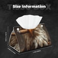 thumbnail image 6 of Lsque Funny Bald Eagle Printed Long Tissue Box Cover Holder, Facial Paper Organizer Dispenser,Triangle with Bottom Belt, PVC Leather Decorative Organizer, 6 of 9