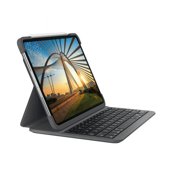 Logitech Slim Folio Pro Keyboard Case For Ipd Pro 12.9-inch (3rd And 4th Gen) - Keyboard And Folio Case - Backlit - - Bluetoth Le - Graphite - For 12.9-inch Ipd Pro (3rd Generation, 4th Generation)