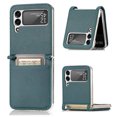 thumbnail image 1 of ELEHOLD Leather Wallet Case for Samsung Galaxy Z Flip 3 Lychee Pattern with Card Slots, Slim Thin Premium PU Leather Anti-Scratch Shockproof Protective Case for Men Women, Darkgreen, 1 of 7