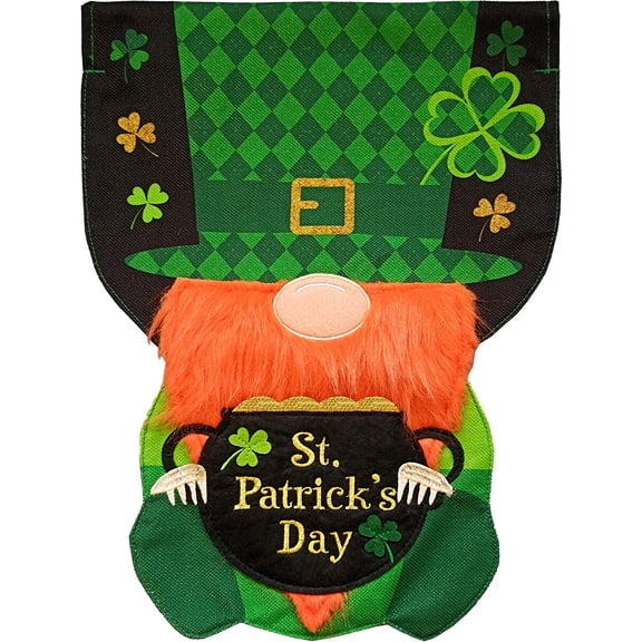 Briarwood Lane St. Patricks Day Garden Flag 12x18 For Outdoor Lucky Gnome Burlap For St. Patricks Day Garden Flag Flags For Outside