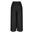 thumbnail image 7 of Besolor Women's Chiffon Wide Leg Palazzo Pants High Elastic Waist Casual Flowy Layered Boho Business Trousers, 7 of 7