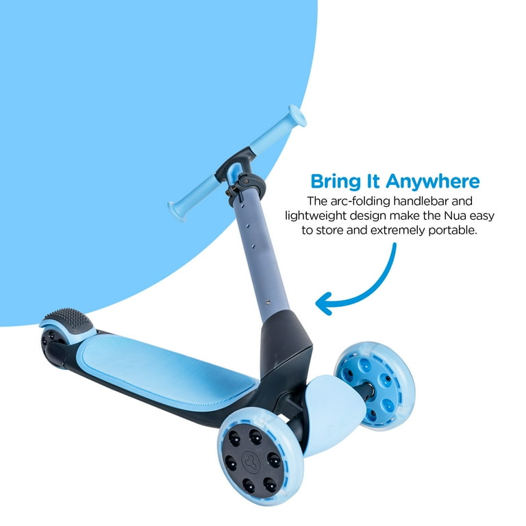 Yvolution Glider Nua Blue 3 Wheel Kids Scooter Light Up Wheels