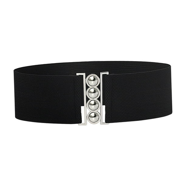 Cinturón Salvador elástico ancho cincha faja decorativa sencilla mujer cinturilla elegante Cinturón de vestir Negro