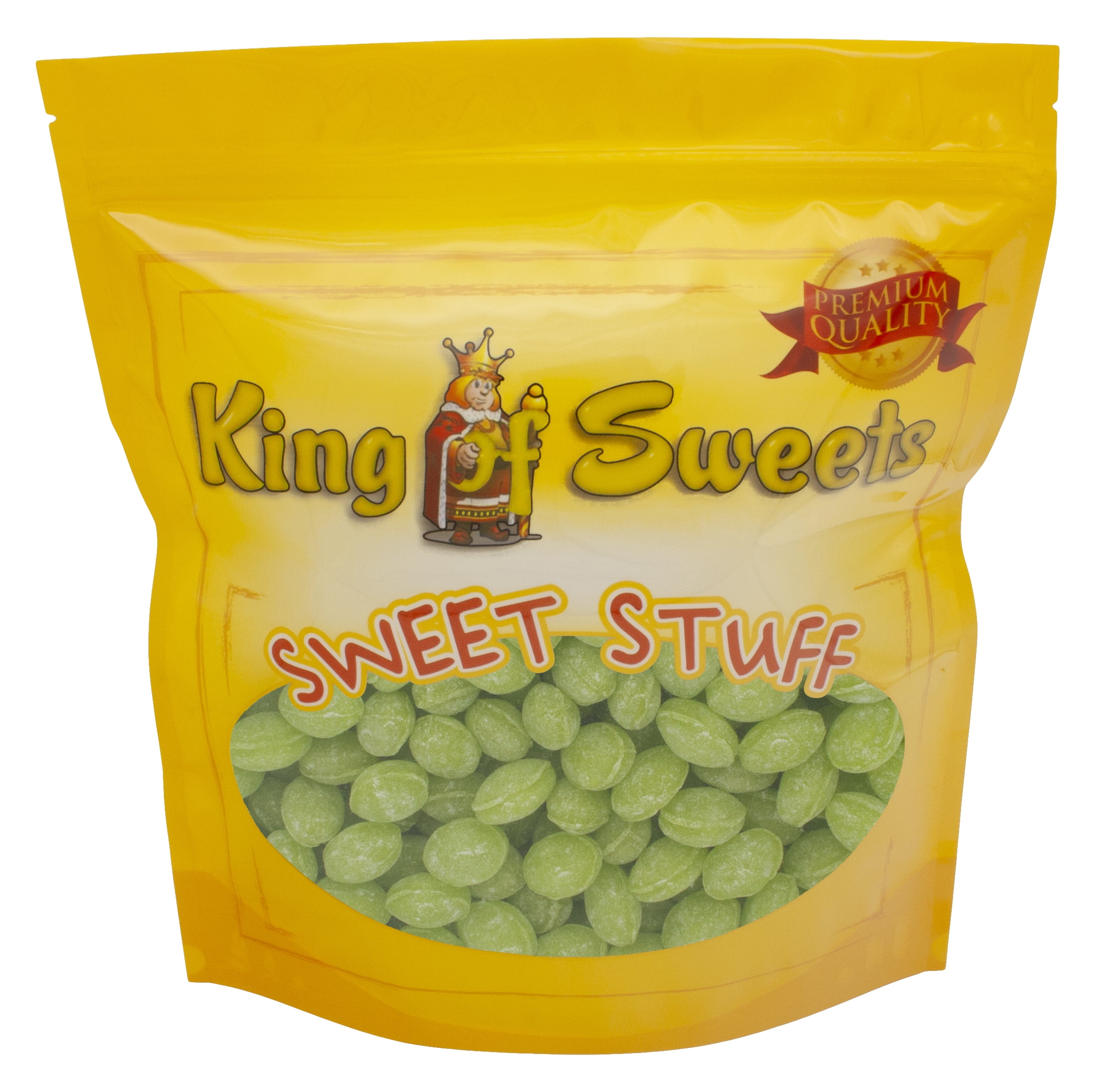 Claey's Sanded Green Apple Drops 5 Pounds Nostalgic Hard Candy in a Resealable King of Sweets Bag