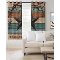 thumbnail image 2 of Texas Star Vintage Blackout Curtains for Bedroom Living Room Darkening Curtains 84 Inch Length 2 Panels Set Berry Turquoise Green Brown Wooden Window Curtain Window Treatment Grommet Drapes 42"x84", 2 of 9