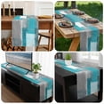 thumbnail image 6 of Turquoise Grey Ombre Table Runner 120 Inches Long, Abstract Vintage Oil Painting Kitchen Coffee Dining Table Decoration for Home Party Birthday Wedding Home Decor 13x120 Inches, 6 of 8