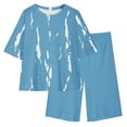 thumbnail image 3 of Spazoro Little & Big Girls Leisure Outfit Sets, Crew Neck Summer Striped 2-Pieces Short Sleeve Shirt and Shorts Sets Blue Size 14 T, 3 of 8