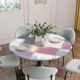 thumbnail image 5 of Abstract Colorful Round Tablecloth for 36-44 Inch Tables,Fitted Table Cover with Elastic Edge,Modern Geometric Grunge Art Ombre Waterproof Outdoor Table Cloth Protector for Patio Garden Dinner Picnic, 5 of 9