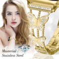 thumbnail image 4 of for Apple Watch Band 38mm 40mm 41mm for Women Girls, Butterfly Diamond Zinc Alloy Metal Band Rhinestone Crystal Bracelet Dressy Chain Strap for iWatch Series 9 8 7 6 5 4 SE 3 2 1, Gold, 4 of 7