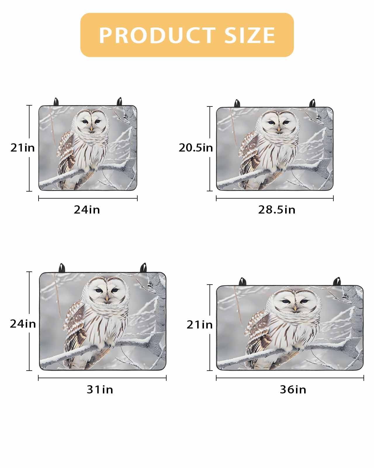 nqOlkjepod Large Induction Cooktop Protector Mat 24"x21", Winter Owl Stove Top Covers for Electric Stove, Country Birds Animal Tree Branches Snow Stove Burner Cover Mats, Glass Top Stove Cover