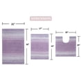 thumbnail image 3 of Home Weavers Gradation Rug Collection 100% Cotton Non-Slip Bathroom Rug Set Machine Washable Bathroom Rug-17"x24", Bath Rug- 21"x34", U Shaped Contour- 20"x20", Purple Color 3 Piece Bath Rug set, 3 of 7