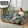 thumbnail image 4 of ZIATUBLES 3 Seater Recliner Sofa Covers Set of 8, Reclining Couch Slipcovers Stretch Recliner Covers with Storage Pocket, Soft Fitted Furniture Protector Slipcovers, Denim Leopard Print, 4 of 9