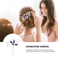 thumbnail image 3 of 2 Pcs Épingle à Cheveux Bleue en Strass Épingle en Forme de U Coiffe de Mariée Accessoire pour Cheveux, 3 of 8