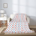 thumbnail image 2 of Sikiie Red Blue Polka Dots Cozy Flannel Fleece Throw Blanket: Lightweight & Thick for All Seasons - Perfect for Women, Men, & Kids"50"x40", 2 of 6