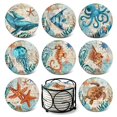 thumbnail image 1 of Juego de posavasos Teivio Stone Marine Life de 8 piezas, 10 cm, 1 of 6