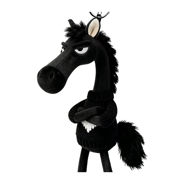 Llavero de caballo de peluche, suave y lindo colgante de caballo de dibujos animados en suéter, amuleto de mascota del año del caballo con llavero para mochila, bolso, decoración de llaves de coche