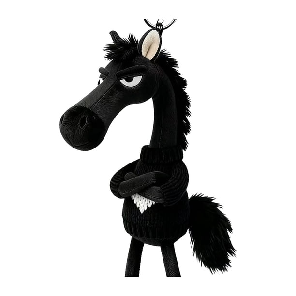 Llavero de caballo de peluche, suave y lindo colgante de caballo de dibujos animados en suéter, amuleto de mascota del año del caballo con llavero para mochila, bolso, decoración de llaves de coche