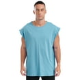 thumbnail image 4 of Zaldita Men's Sleeveless Tank Tops Crewneck Casual Workout Gym Cut Off Muscle Fit T Shirt Light Blue M, 4 of 7
