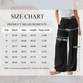thumbnail image 3 of TEMOFON Pants for Women Wide Leg Linen Pant Black Summer Casual Palazzo Flowy Pants with Pocket Drawstring Loose Lightweight Pants XL, 3 of 11