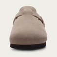 thumbnail image 4 of Zuecos de corcho y ante para mujer, sandalias de playa clásicas, zapatillas de ante y piel, zuecos de corcho peludo para hombre, zuecos de piel cómodos para el invierno, 4 of 6