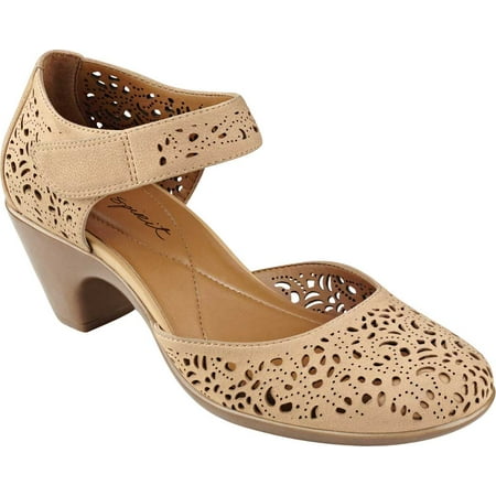 

Women s Easy Spirit Cindie Ankle Strap Shoe Natural Nubuck 9.5 M