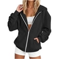 thumbnail image 4 of BUIGTTKLOP Zip up Sweatshirt Women 2026 Casual Long Sleeve Zipper Hoodies Fall Oversized Track Jackets with Pockets, 4 of 8