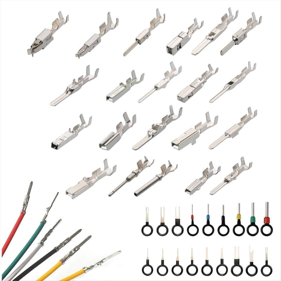 340 Piezas 1/1,5/1,8/2,2/2,8/3,5 mm Pines Terminales Pin de Arnés Cables Macho Hembra Kit Conector Eléctrico Automotriz Cable Coche
