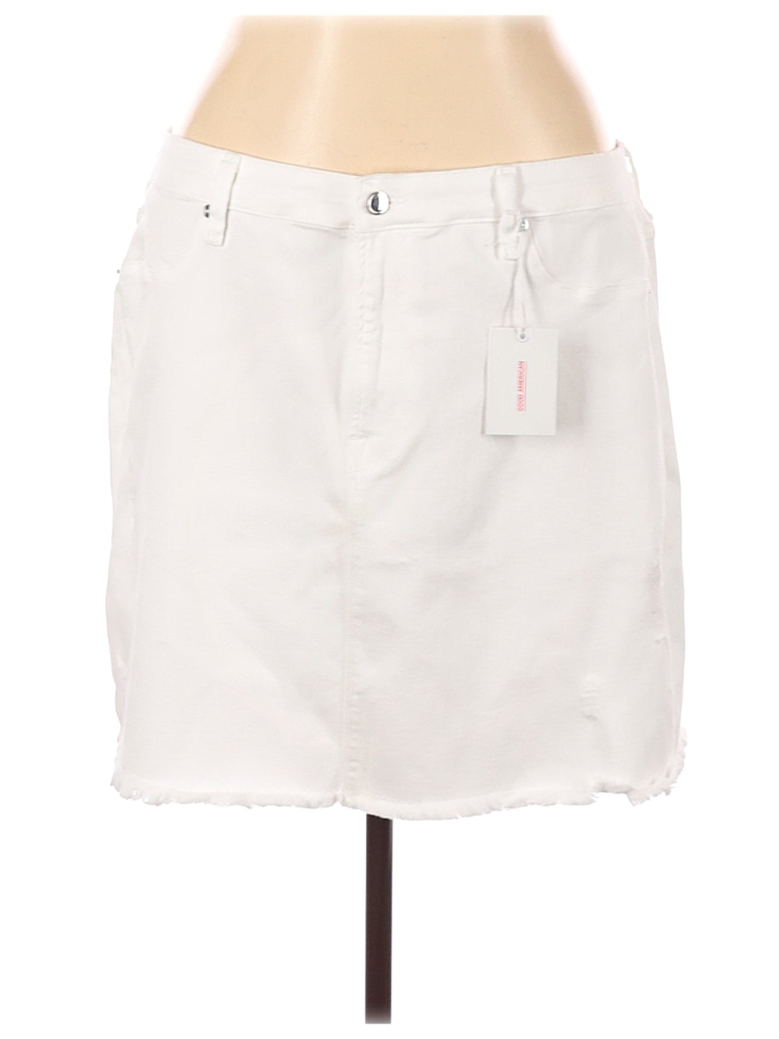 walmart white denim skirt
