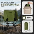 thumbnail image 6 of Spanspace Folding Camping Chair, Foldable Outdoor Lawn Chair with Cup Holder and Carry Bag, Heavy Duty 350LBS Capacity, Portable Lightweight Camping Chair for Camping, Backyard, Beach, Green, 6 of 10