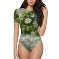 thumbnail image 1 of Fotbe Nature Hand Daisies Art Body de Mujer con Cuello Redondo y Mangas Cortas, Sin Mangas Ajustado, Suave, Cómodo y Básico-Medium, 1 of 7