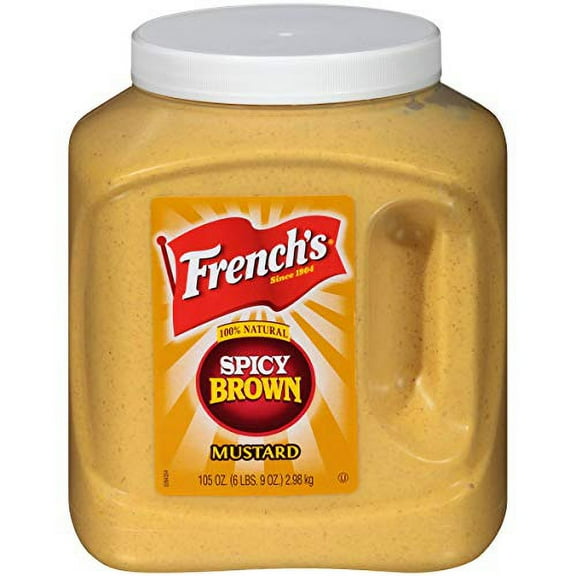 French's 100% Natural Spicy Brown Mustard Bulk, 105 oz - Case of 4