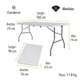 thumbnail image 4 of Mesa Plegable Tipo Portafolio GARDECOR MESA-01 1.8m, 4 of 7