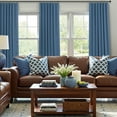 thumbnail image 6 of Denim Blue Living Room Darkening Curtains 72 Inches Long 2 Panels Set Faux Linen Cute Black Out Window Drapes for Bedroom Insulated Thermal Curtain for Summer Heat Winter Breakfast Nook 52x72 Length, 6 of 18