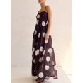 thumbnail image 4 of Brown Polka Dot Sheer Tiered Maxi Dress With Spaghetti Straps Flowy Cami Summer Sundress, 4 of 8