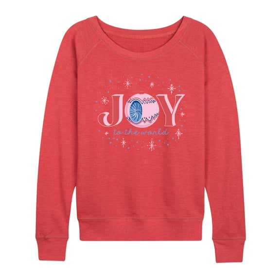 Instant Message - Christmas - Joy To The World Sparkle - Women's Lightweight French Terry Pullover