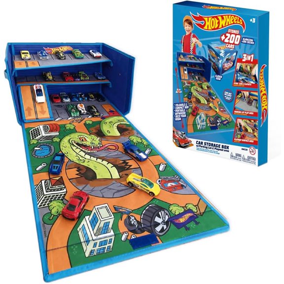 Hot Wheels Cars Case Garage Box Playmat Car Toys Storage Box