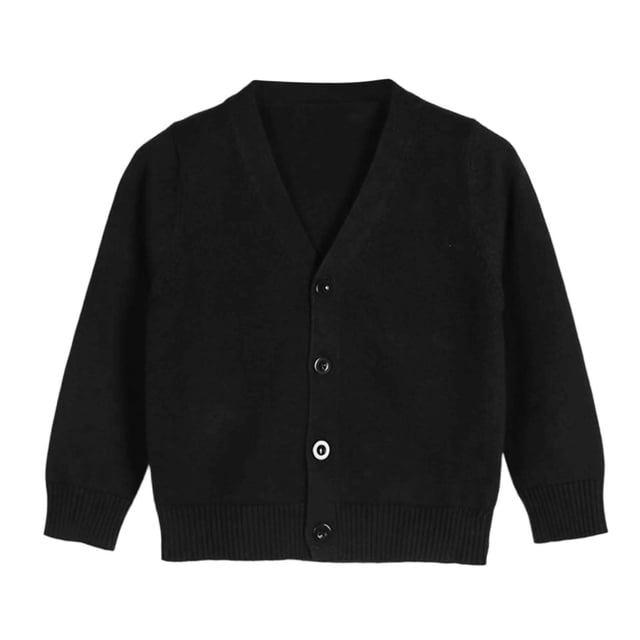 Cardigan pour Fille à Manches Longues, Chandail Boutonné pour Enfant, Cardigan à Col Ras du Cou pour Fille