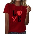thumbnail image 1 of Blusa informal de manga corta con cuello redondo y estampado suelto de verano para mujer con estilo OAVQHLG3B Store  lin121212, 1 of 4