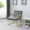 thumbnail image 3 of Best Master Furniture Beethoven 31.5" Velvet Accent Chair in Green/Gold Plated, 3 of 3
