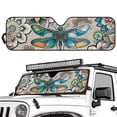 thumbnail image 2 of POLERO Car Windshield Sun Shade, Boho Mandala Dragonfly Sun Visor for Car Off-road Vehicle, Block UV Rays, Foldable 52.95x16.14 inches, 2 of 7