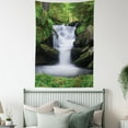 thumbnail image 4 of Waterfall Tapestry, Dream Like Image of Waterfall with Trees and Flowers in Forest Mother Nature, Wall Hanging for Bedroom Living Room Dorm Decor, 60W X 80L Inches, Green White, by Ambesonne, 4 of 5