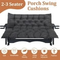 thumbnail image 2 of Swing Replacement Cushions with Backrest, Outdoor Swing Cushions 2-3 Seater Waterproof Bench Pad Cushions, Recliner Seat Cushions for,Patio,Backyard (Dark Gray, 60x40in), 2 of 6